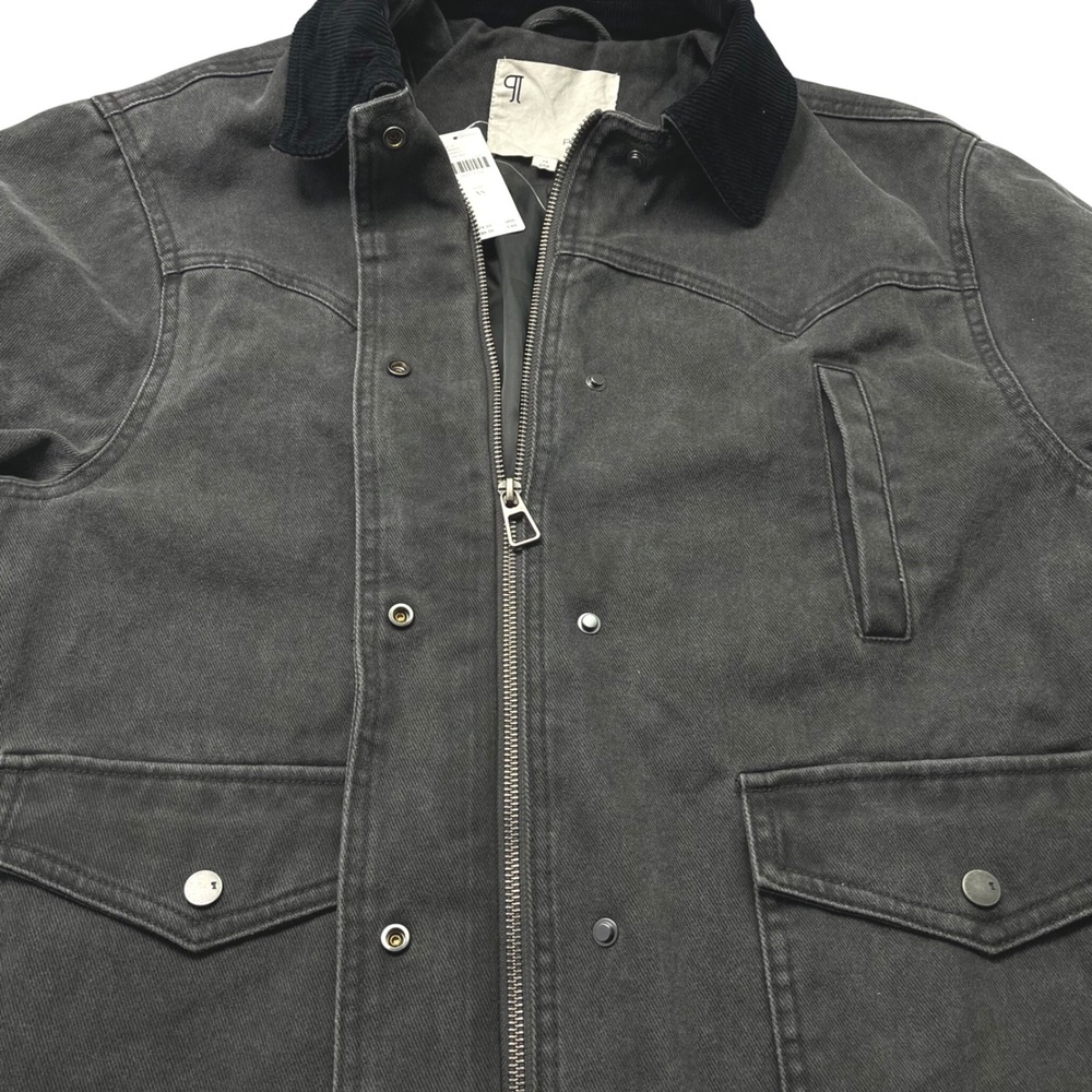 NWT Anthropologie PILCRO Western Barn Jacket Oversized Charcoal Denim Sz XS $178 - Picture 4 of 10